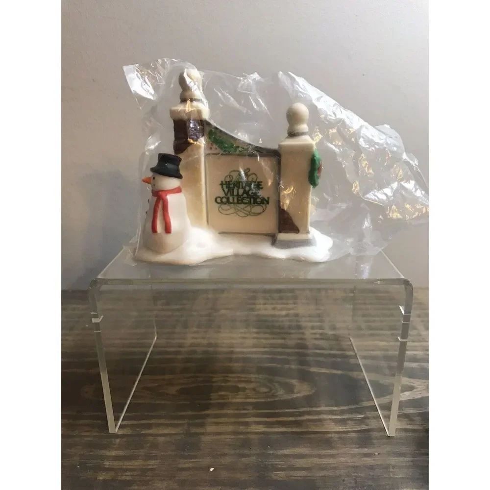 Vintage Dept 56 Village Sign With Snowman #5572-7